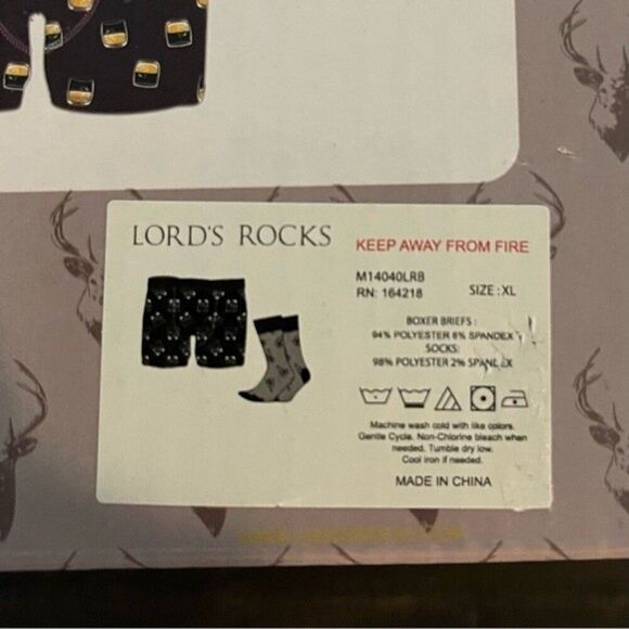 Lord’s Rocks Men’s Whiskey Themed Gift Set (XL) New in Box! - Picture 3 of 3